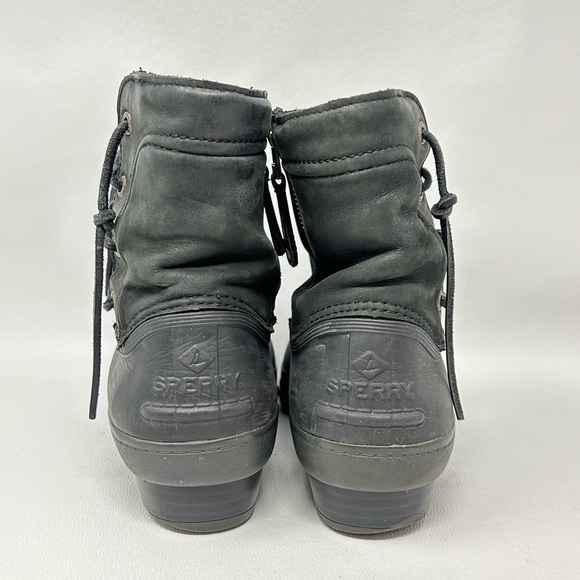 Sperry Top Sider Saltwater Wedge Spray Duck Boot Black STS80769 Women’s Size 10M - Picture 8 of 12